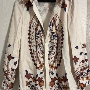 Floral Patterned Button-Up Shirt